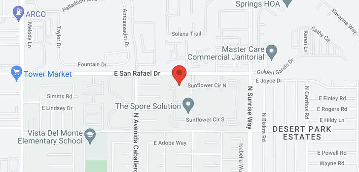 map of 3157 Sunflower Palm Springs, CA 92262
